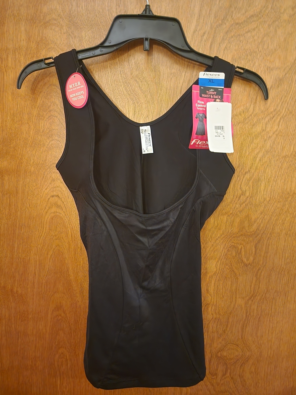 Flexees Black Firm Control Shaping Tank Top